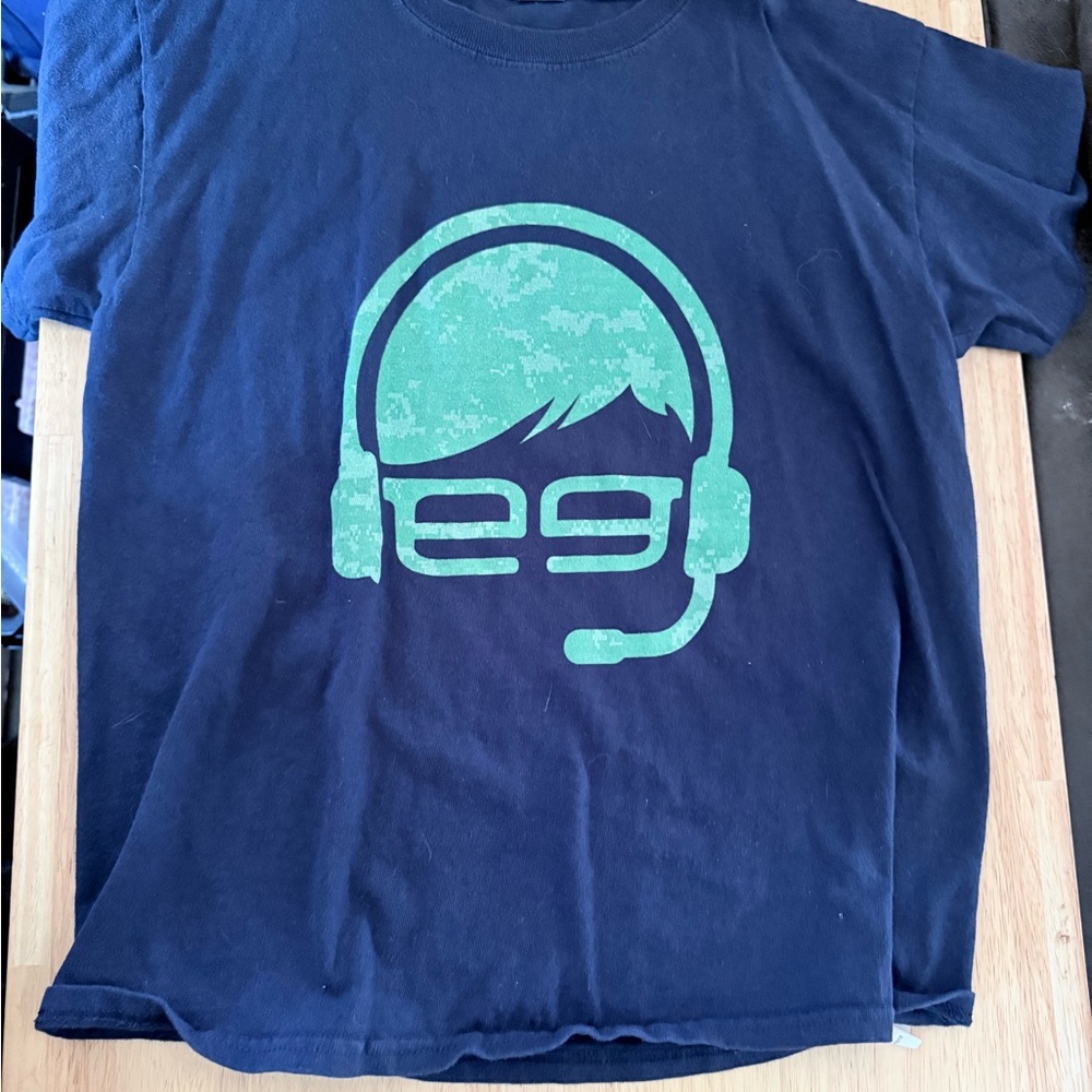 Navy T-Shirt with Green Ethan Gamer Graphic